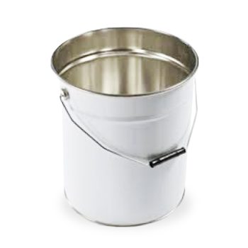 5 litre White Plain Tapered Tinplate Pail