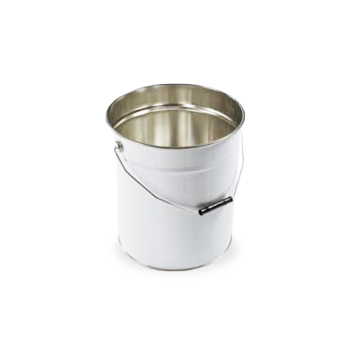 5 litre White Plain Tapered Tinplate Pail