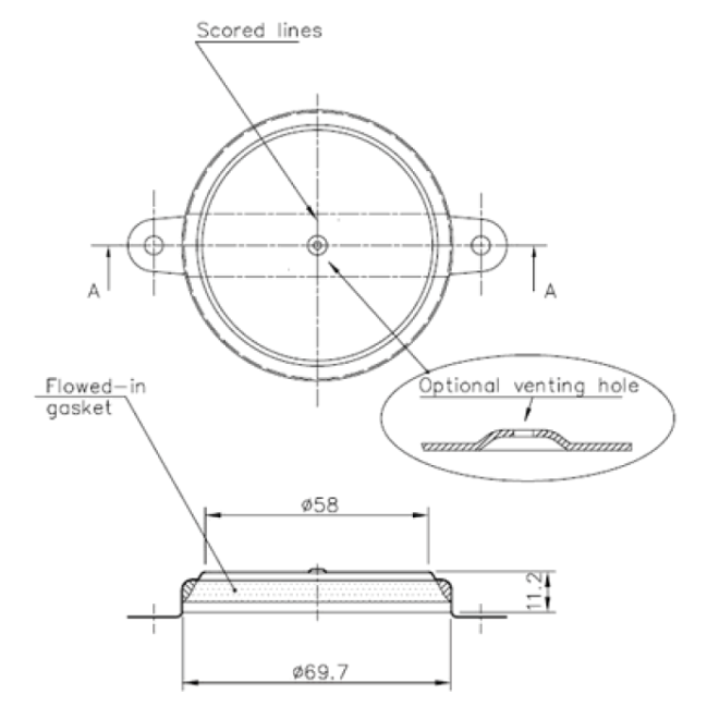 White 2" Tri-Sure® Metal Tab-Seal